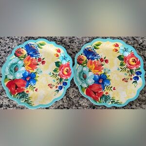 •NEW•{Set of 2} The Pioneer Woman ‘Delaney’ Melamine Dinner Plate- Teal